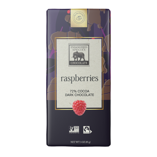 raspberries + 72% dark chocolate