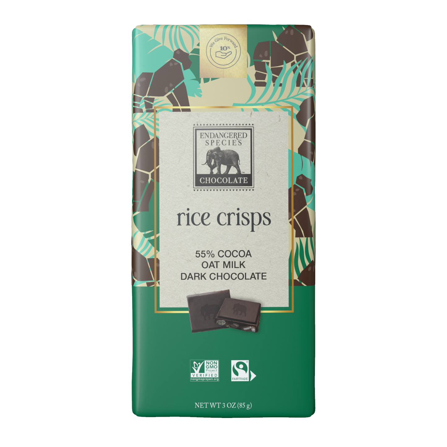 rice crisps with oat milk + 55% dark chocolate