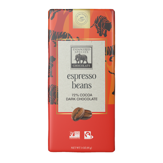 espresso beans + 72% dark chocolate