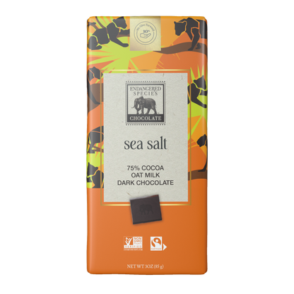 sea salt with oat milk + 75% dark chocolate