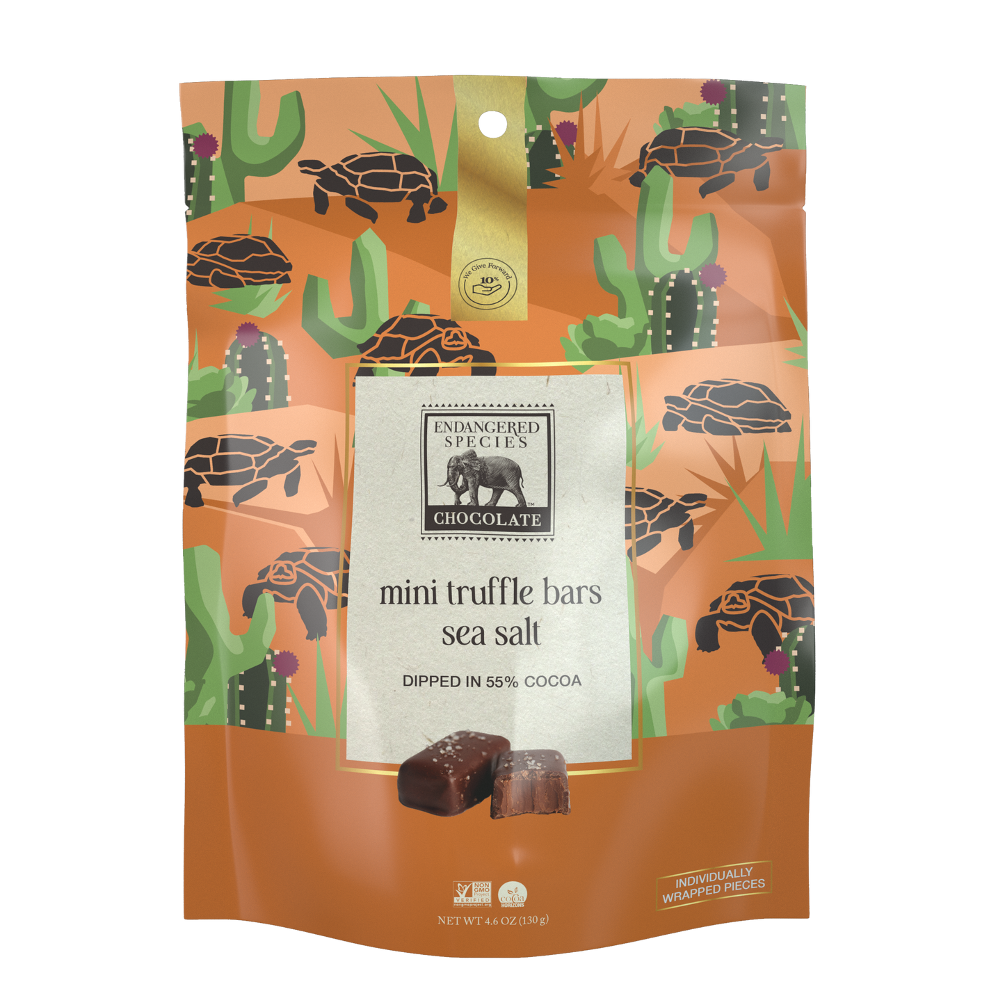 mini truffle bars sea salt - dipped in 55% cocoa