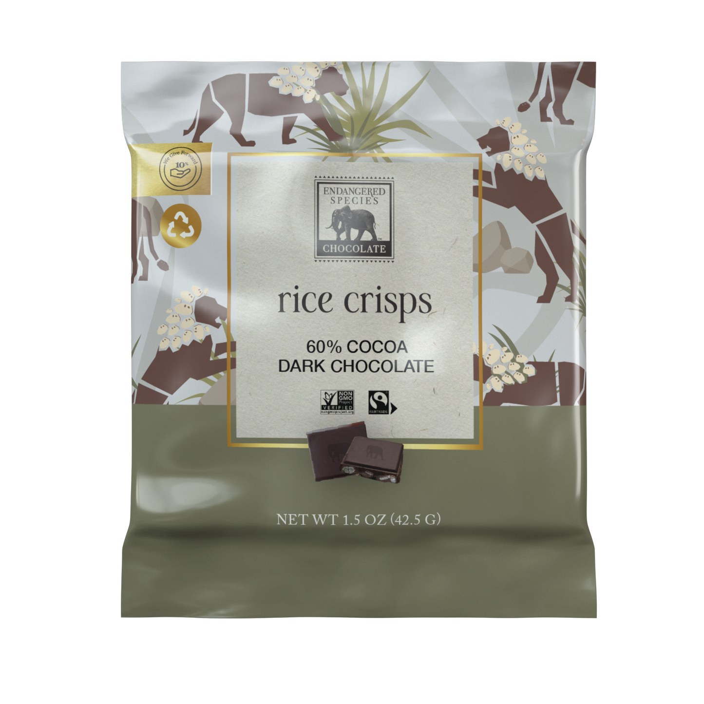 rice crisps + 60% dark chocolate - grab & go